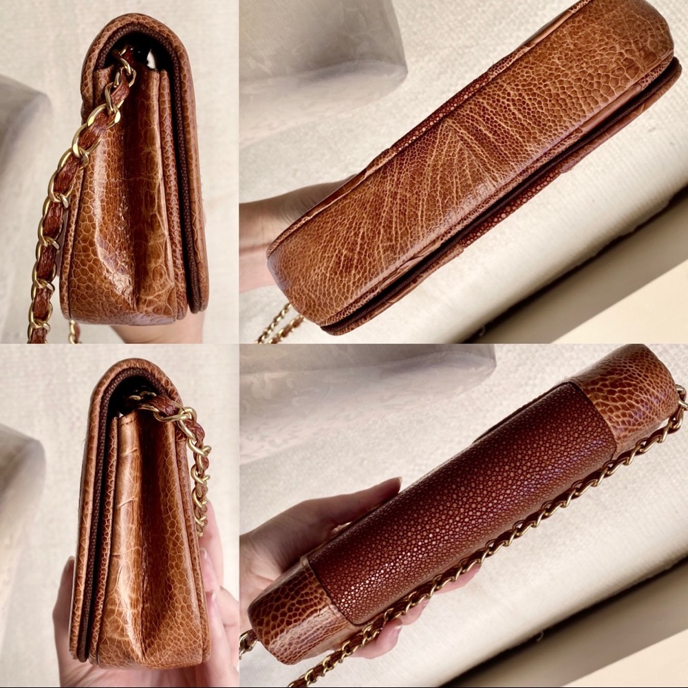 Dannijo Stingray & Alligator Leather Crossbody Box Bag Tan Purse - Picture 7 of 8